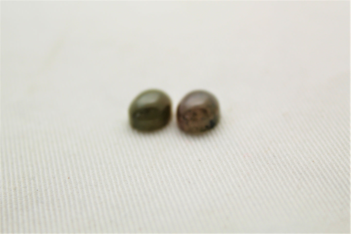 TWO Green Bloodstone Cabochons Oval 8X10MM