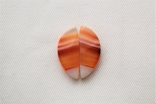 SMALL Banded Agates Cabochons Gemstone orange drops