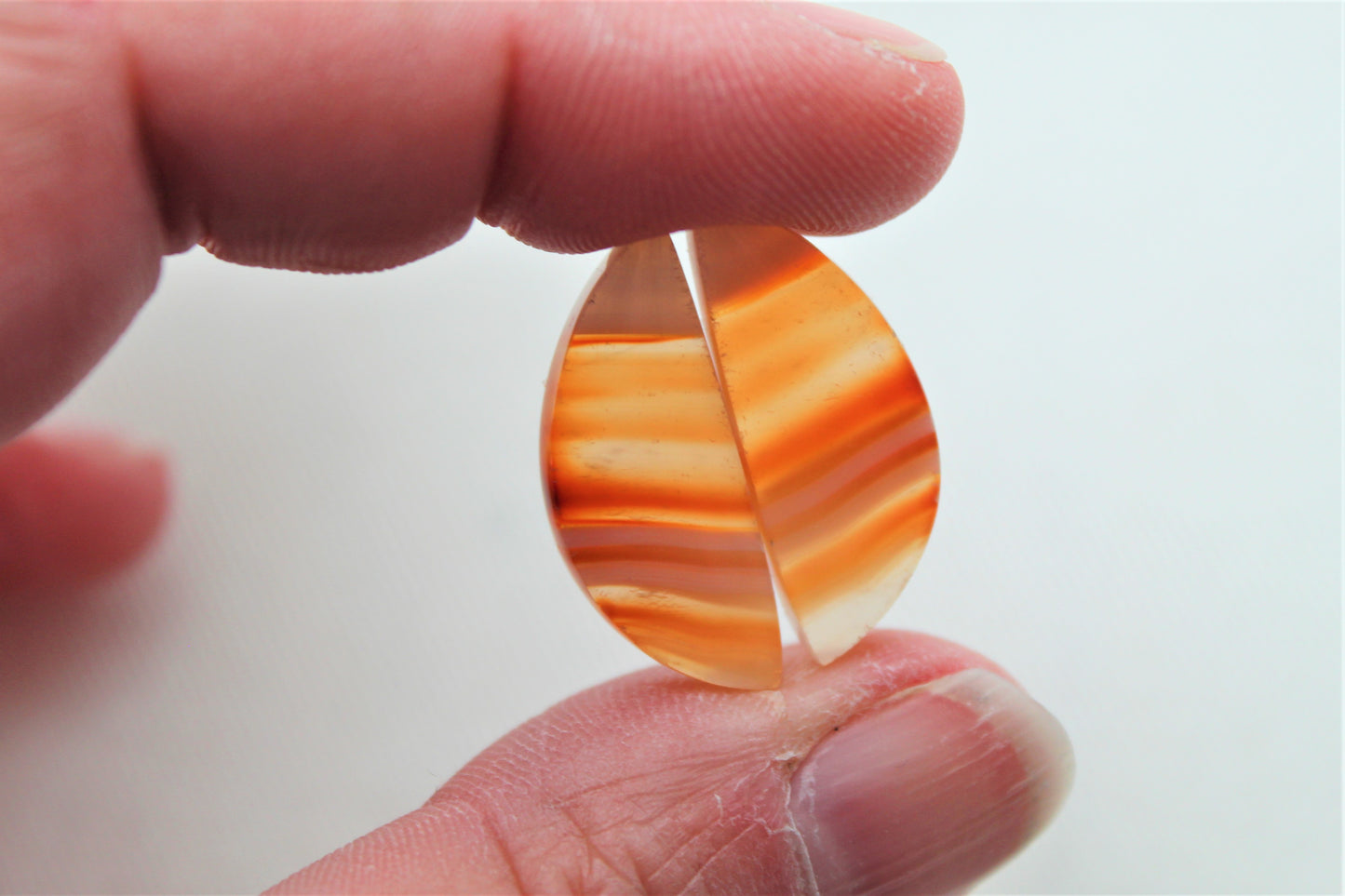 Agates rubanées Cabochons Gemme gouttes oranges