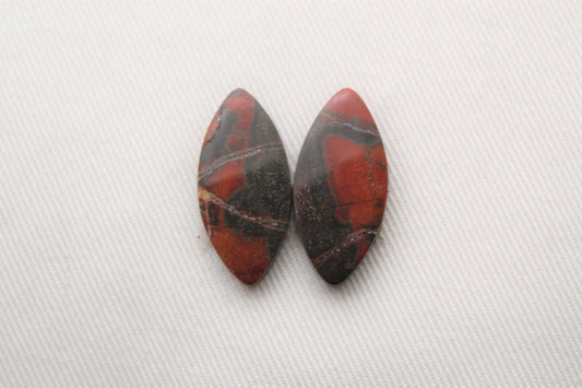 Australian Jasper Cabochon Pair Marquise