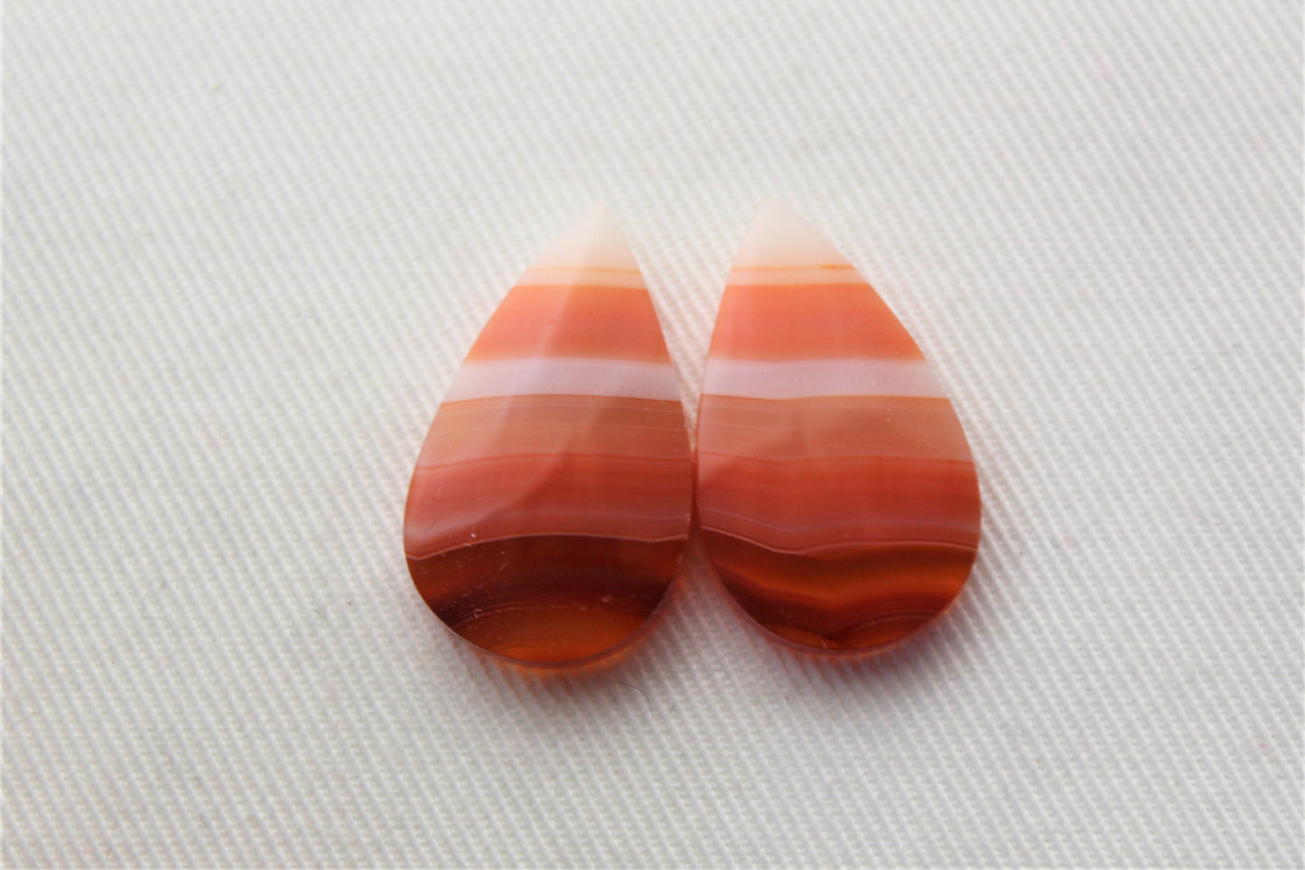 Banded Agates Cabochons Gemstone orange drops