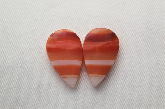 Banded Agates Cabochons Gemstone orange drops