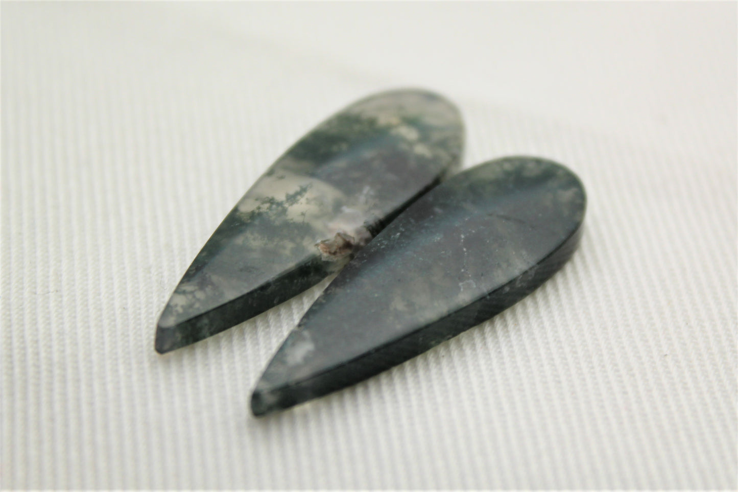 Pair of moss Agate Cabochons