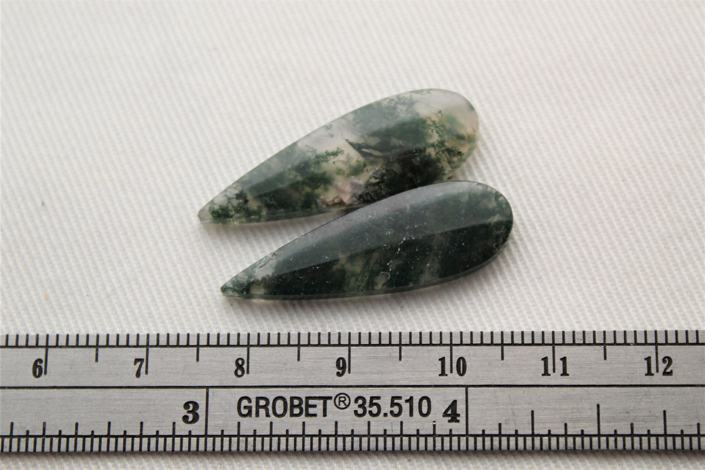 Pair of moss Agate Cabochons