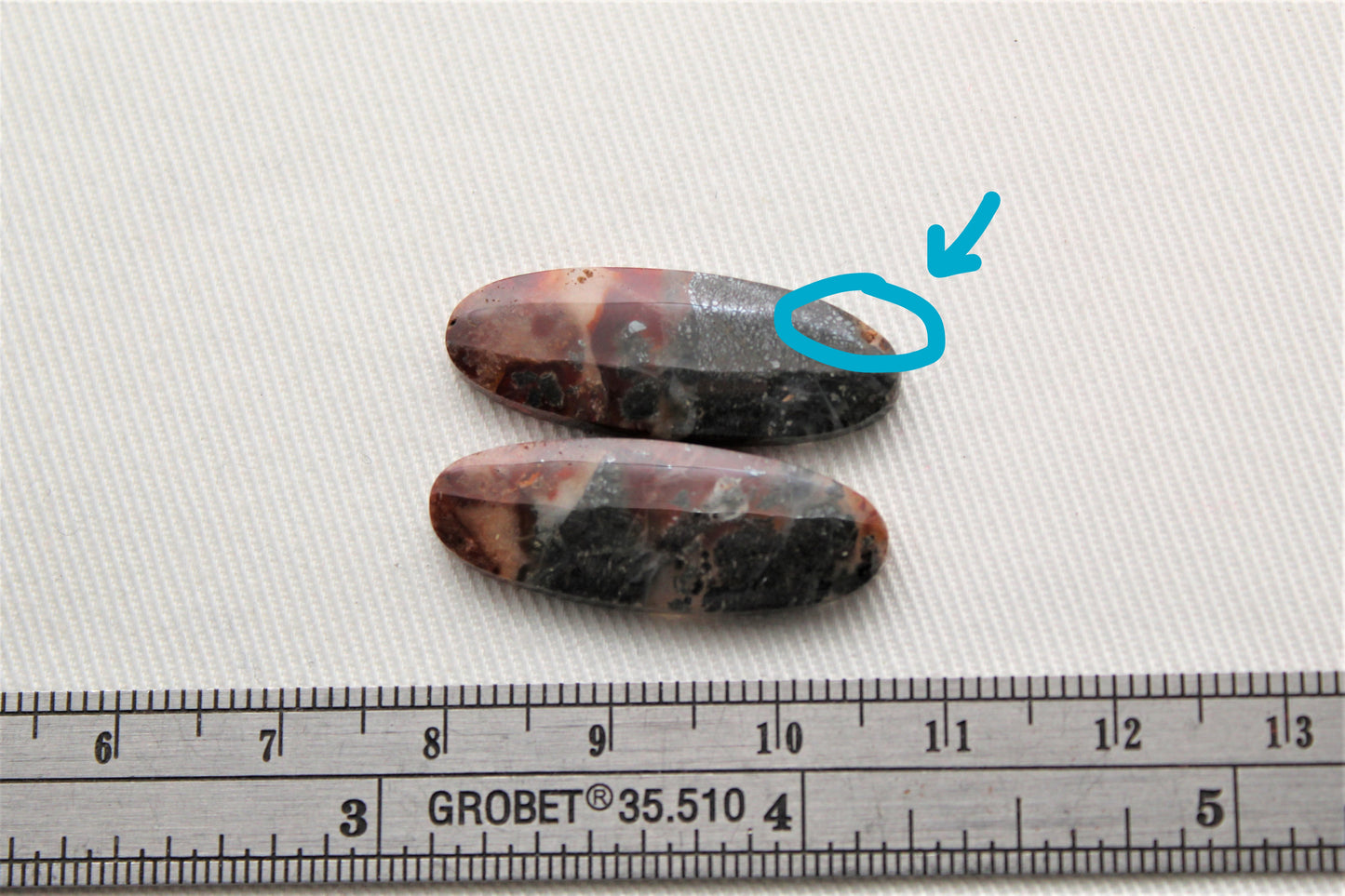 Marcassite en Agate Cabochons Paire de Pierres Précieuses