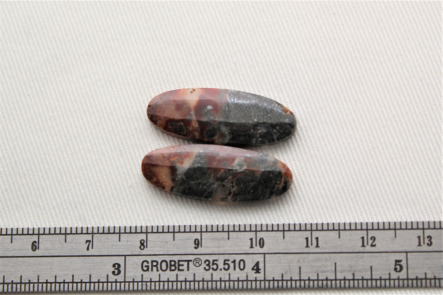 Marcassite en Agate Cabochons Paire de Pierres Précieuses