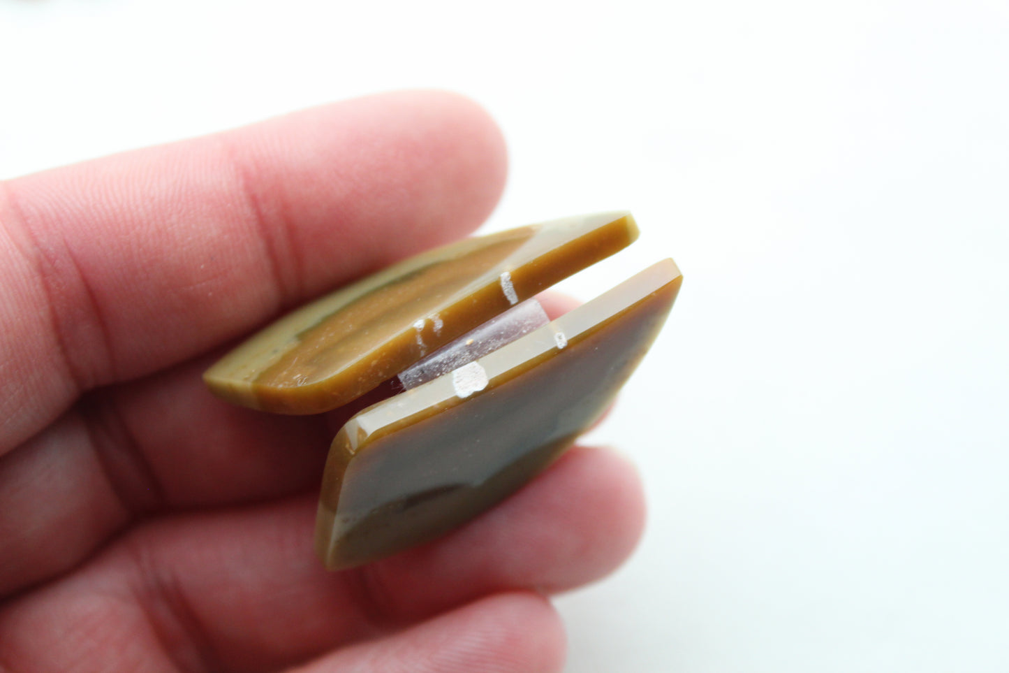 Nice Pair of Jasper Cabochons gemstones green