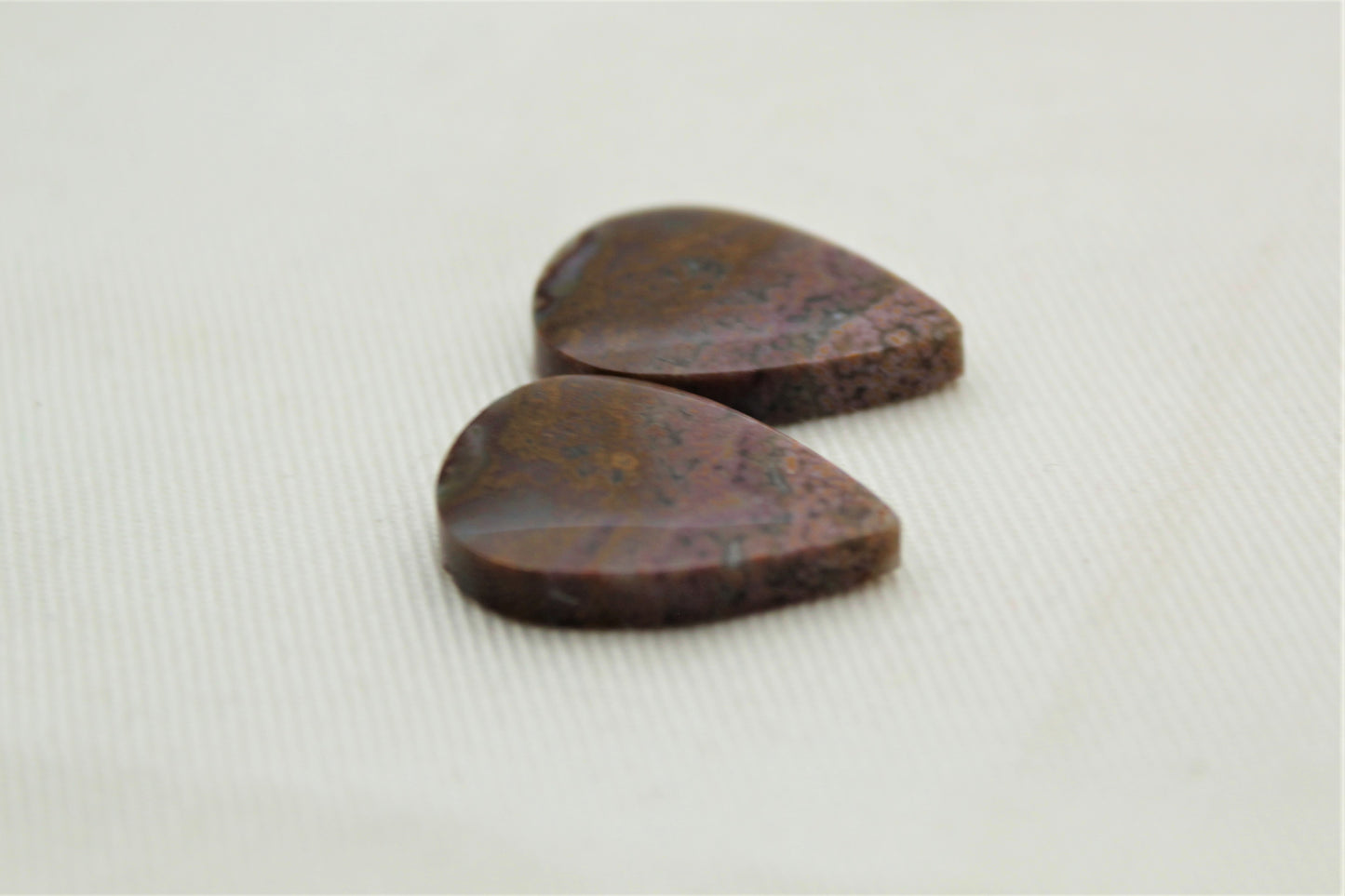 Purple River Jasper Cabochon Pair Gemstone teardrop