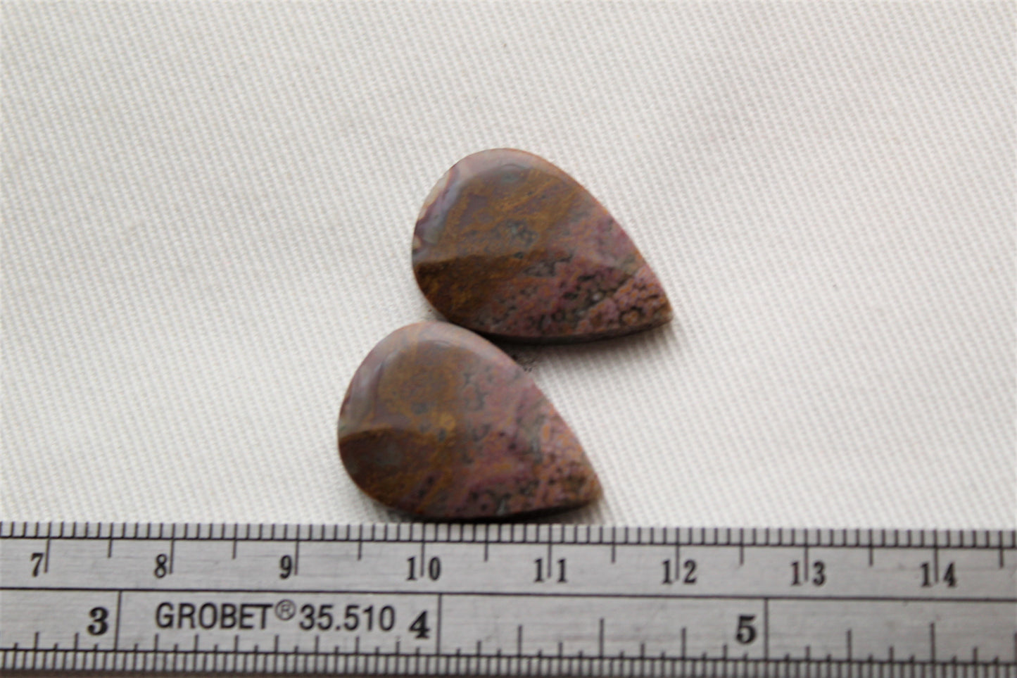 Purple River Jasper Cabochon Pair Gemstone teardrop