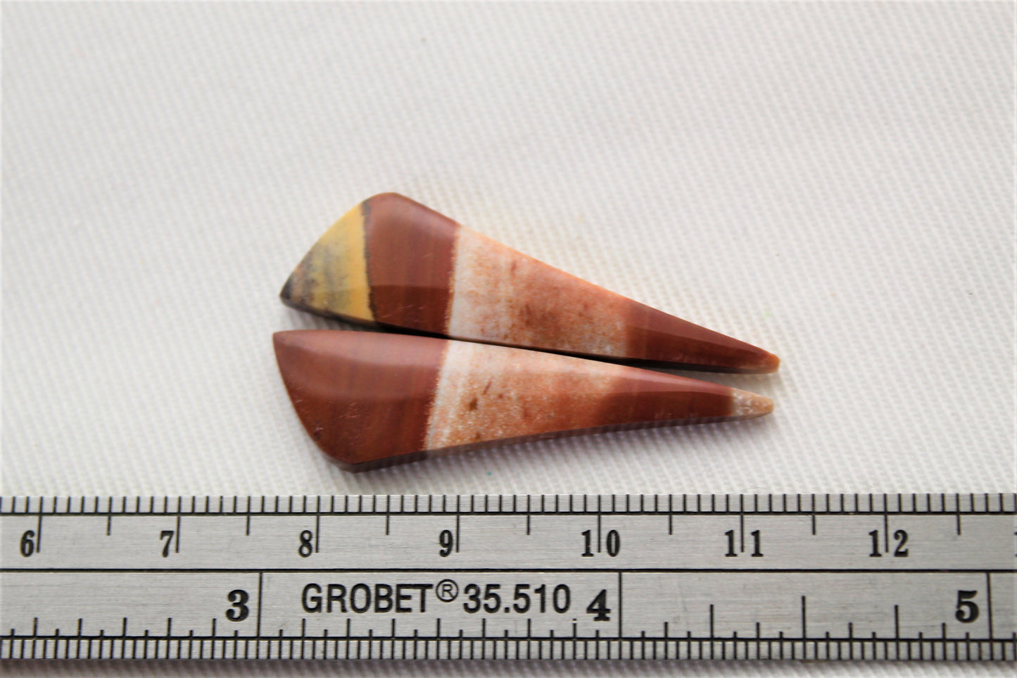 Pair of Australian Jasper Cabochons marquise gray terra cotta