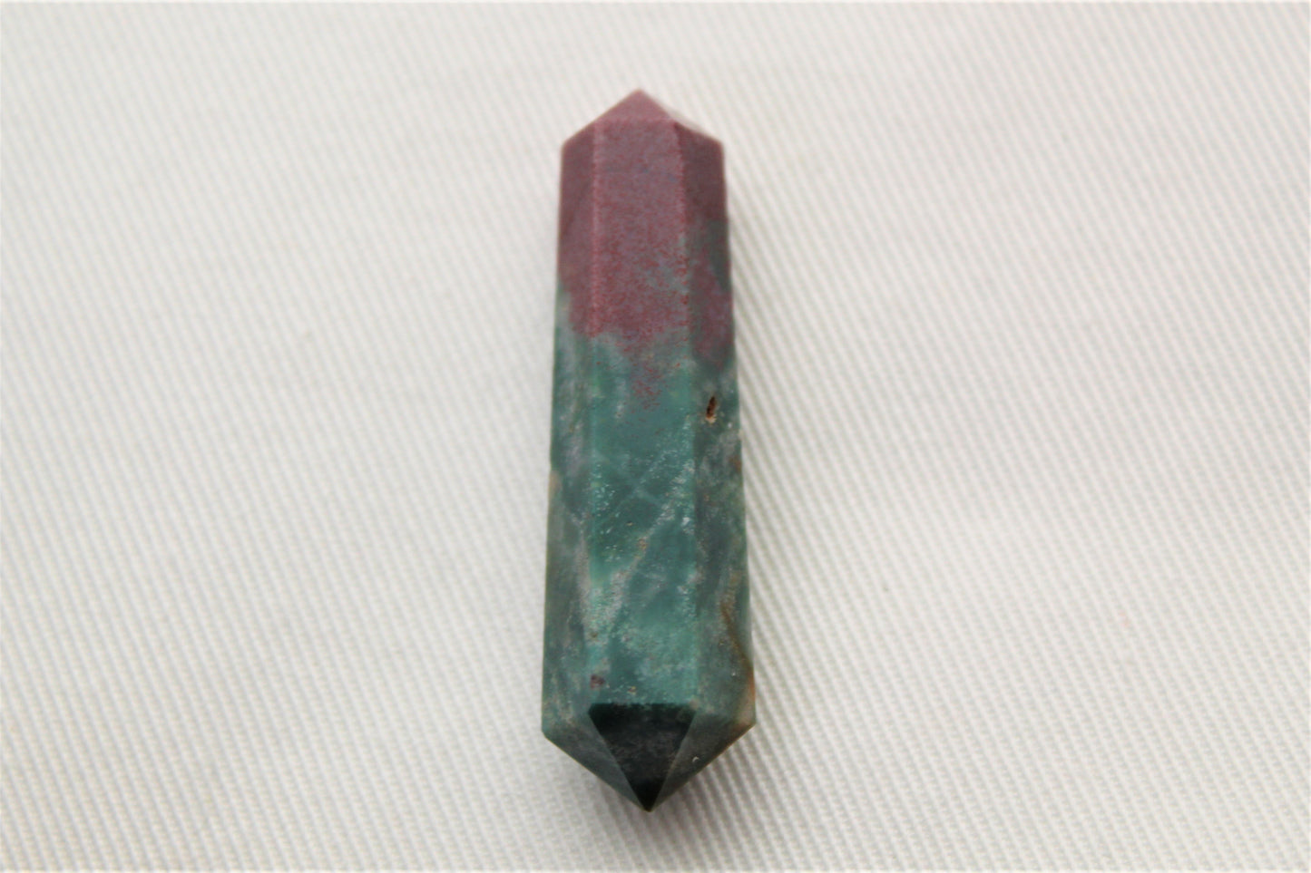 Bloodstone double point Tower gemstone pendant size UNDRILLED