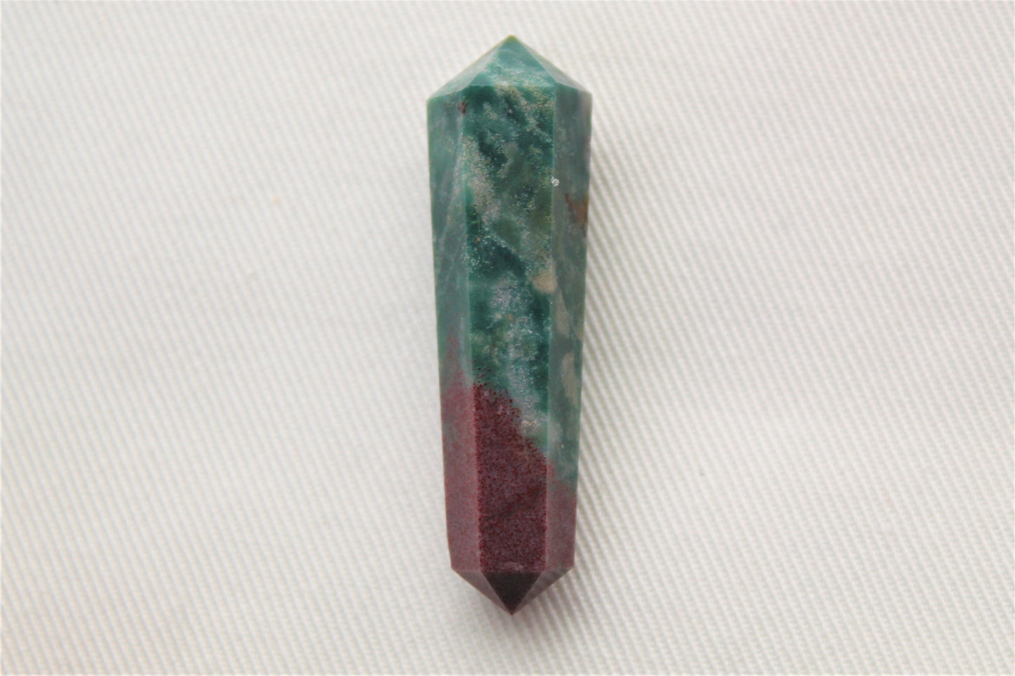 Bloodstone double point Tower gemstone pendant size UNDRILLED