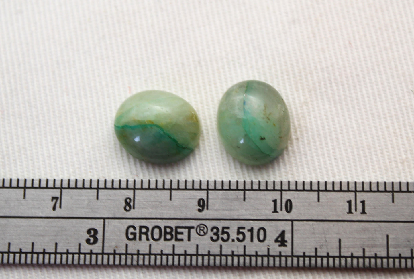 TWO Chrysocolla Quartz Cabochons Oval 10X12MM