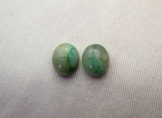 TWO Chrysocolla Quartz Cabochons Oval 10X12MM