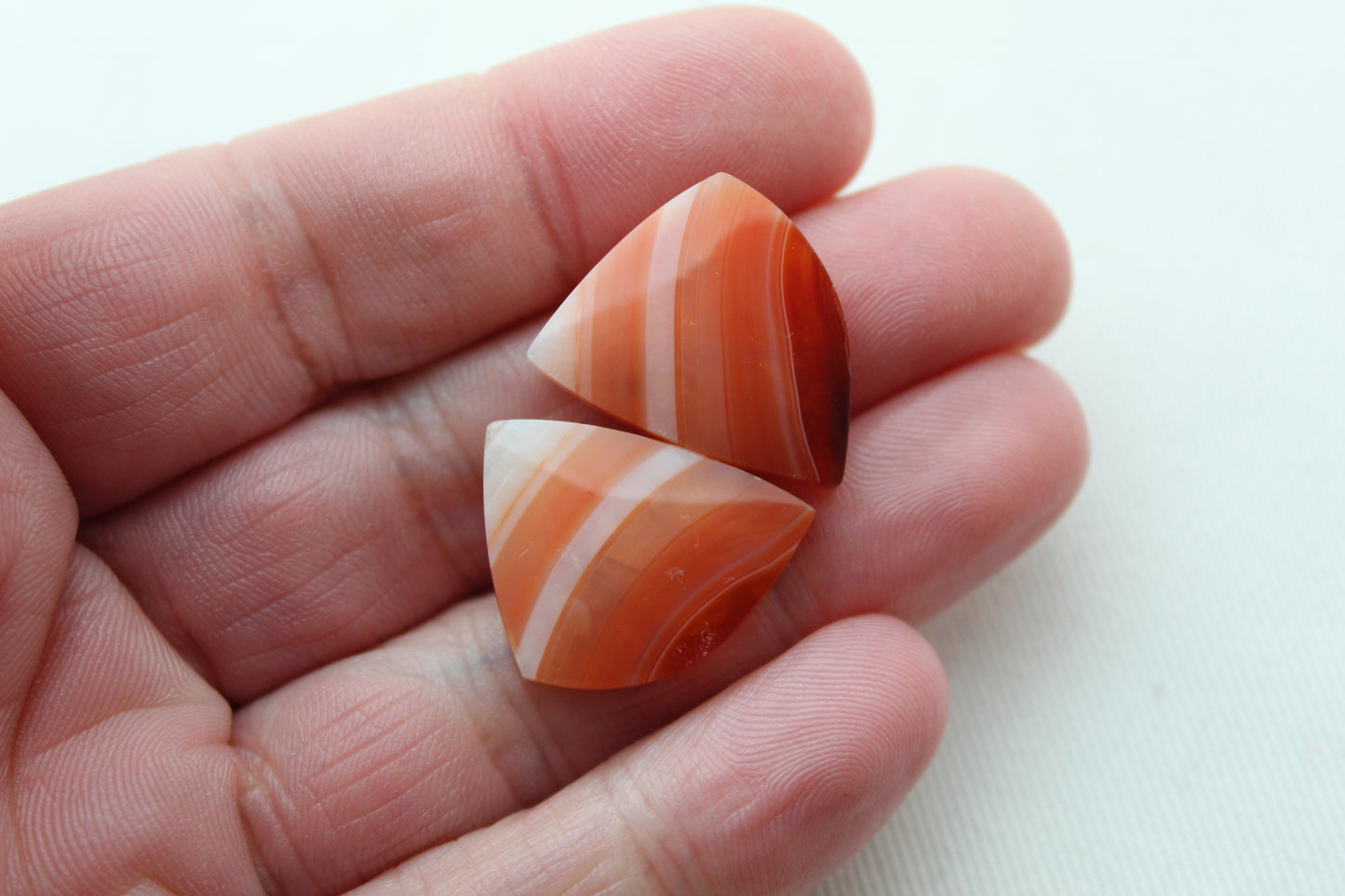 NICE Banded Agates Cabochons Pair gemstones