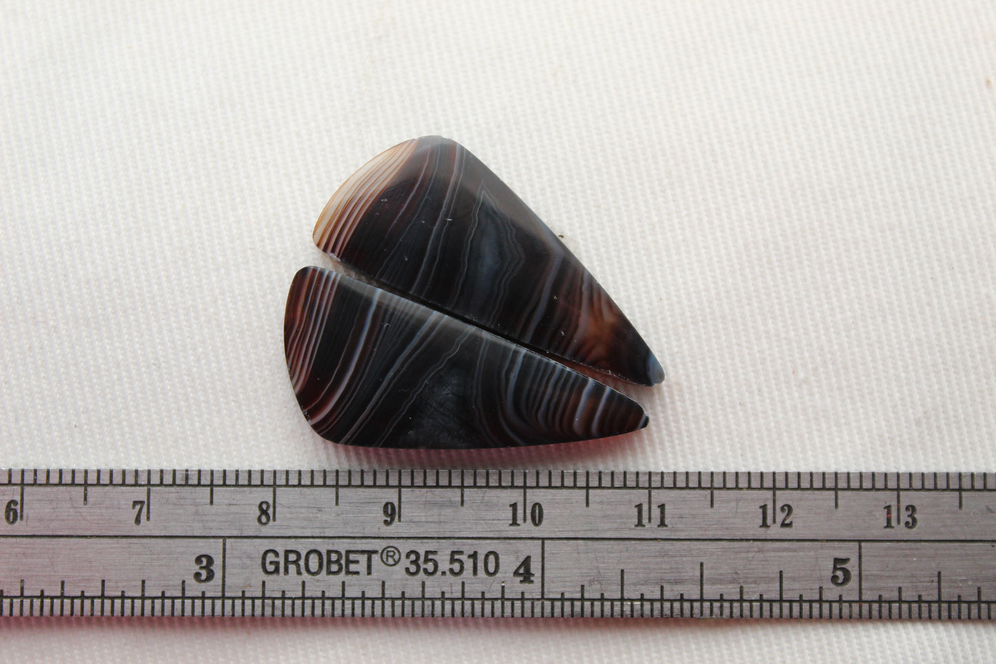 Banded Agates Cabochons Gemstone brown Pair