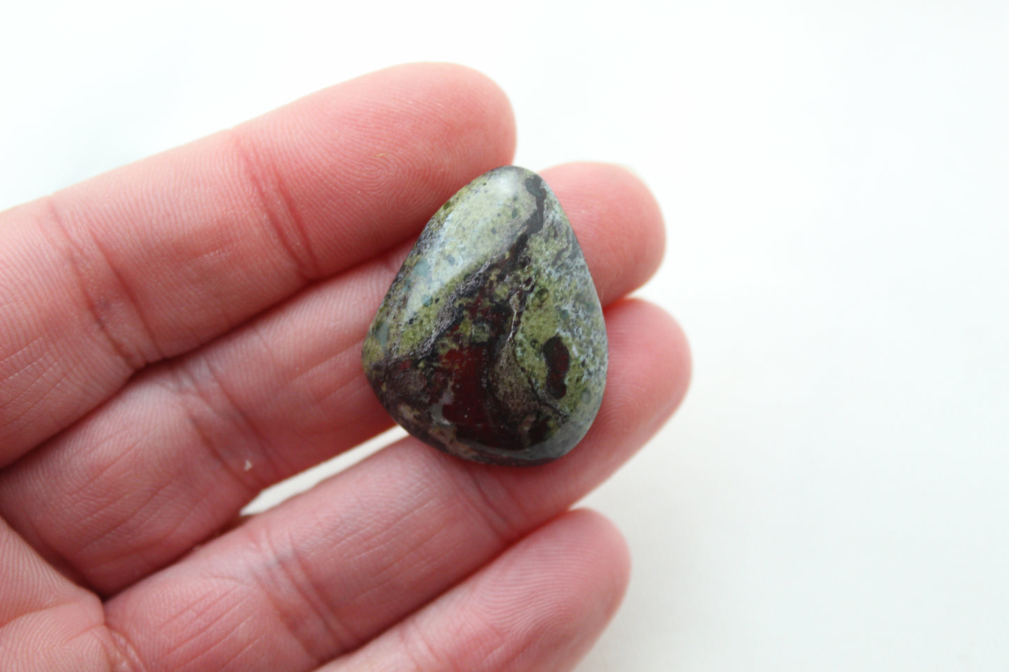 Dragon blood Stone cabochon freeform green red