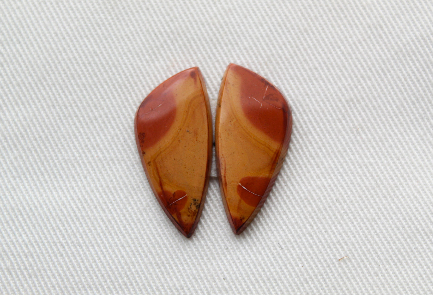 Yellow Maligano Jasper cabochons pair Gemstone