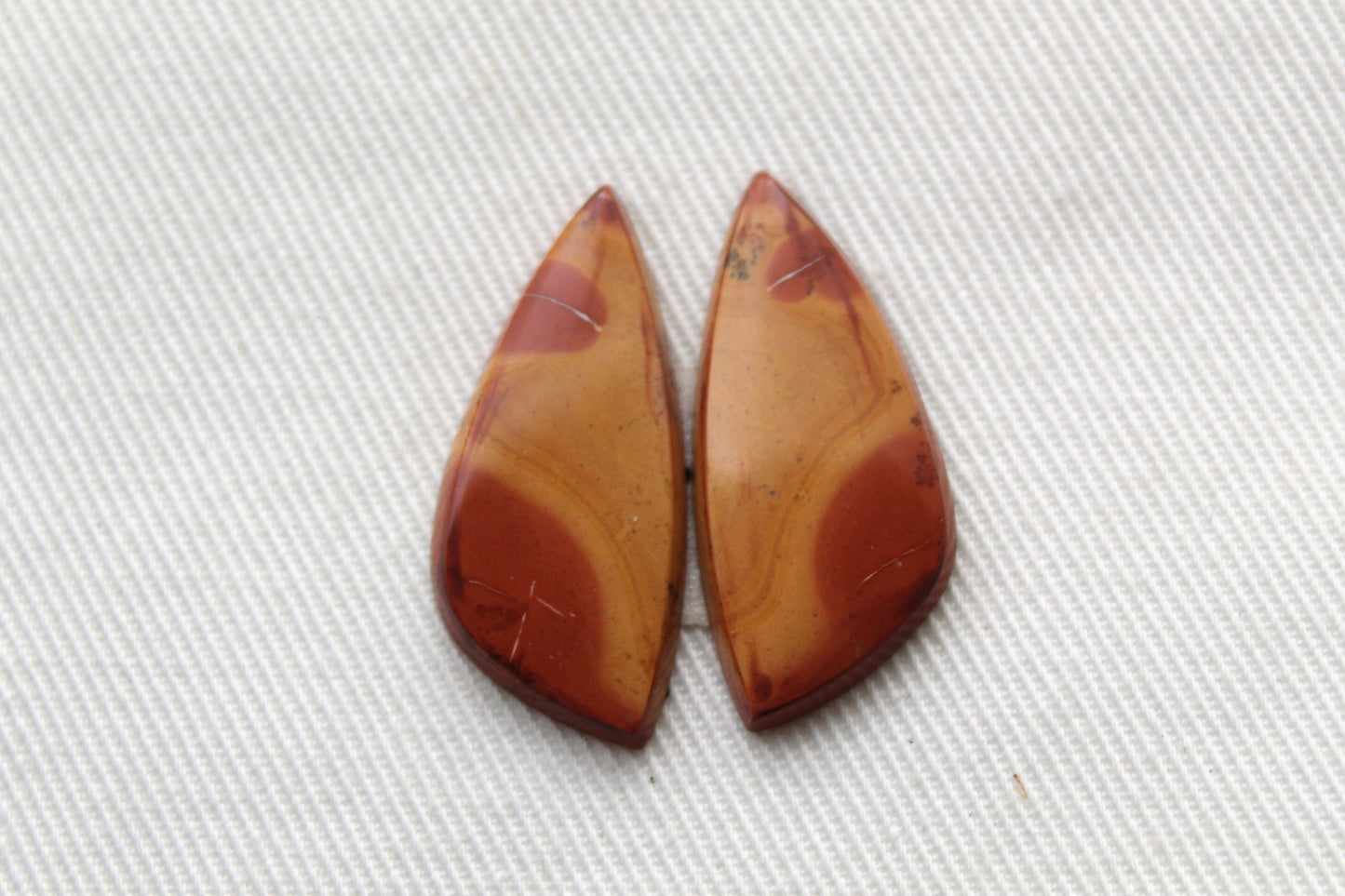 Yellow Maligano Jasper cabochons pair Gemstone