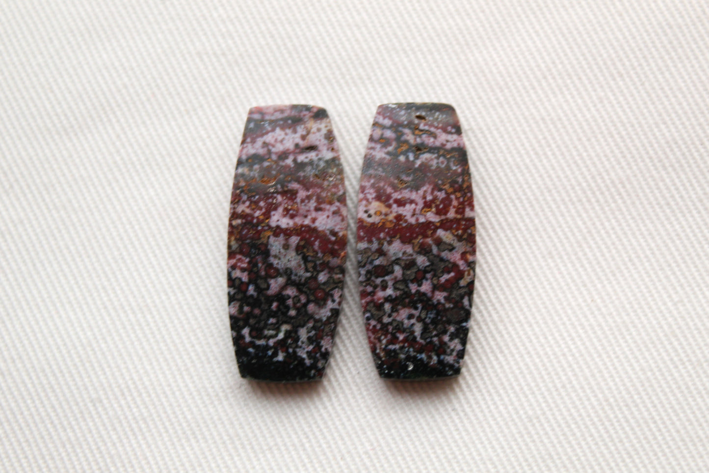 River Jasper Cabochons Pair Gemstone