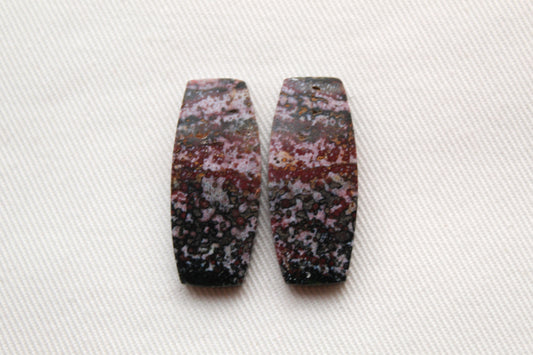 River Jasper Cabochons Pair Gemstone