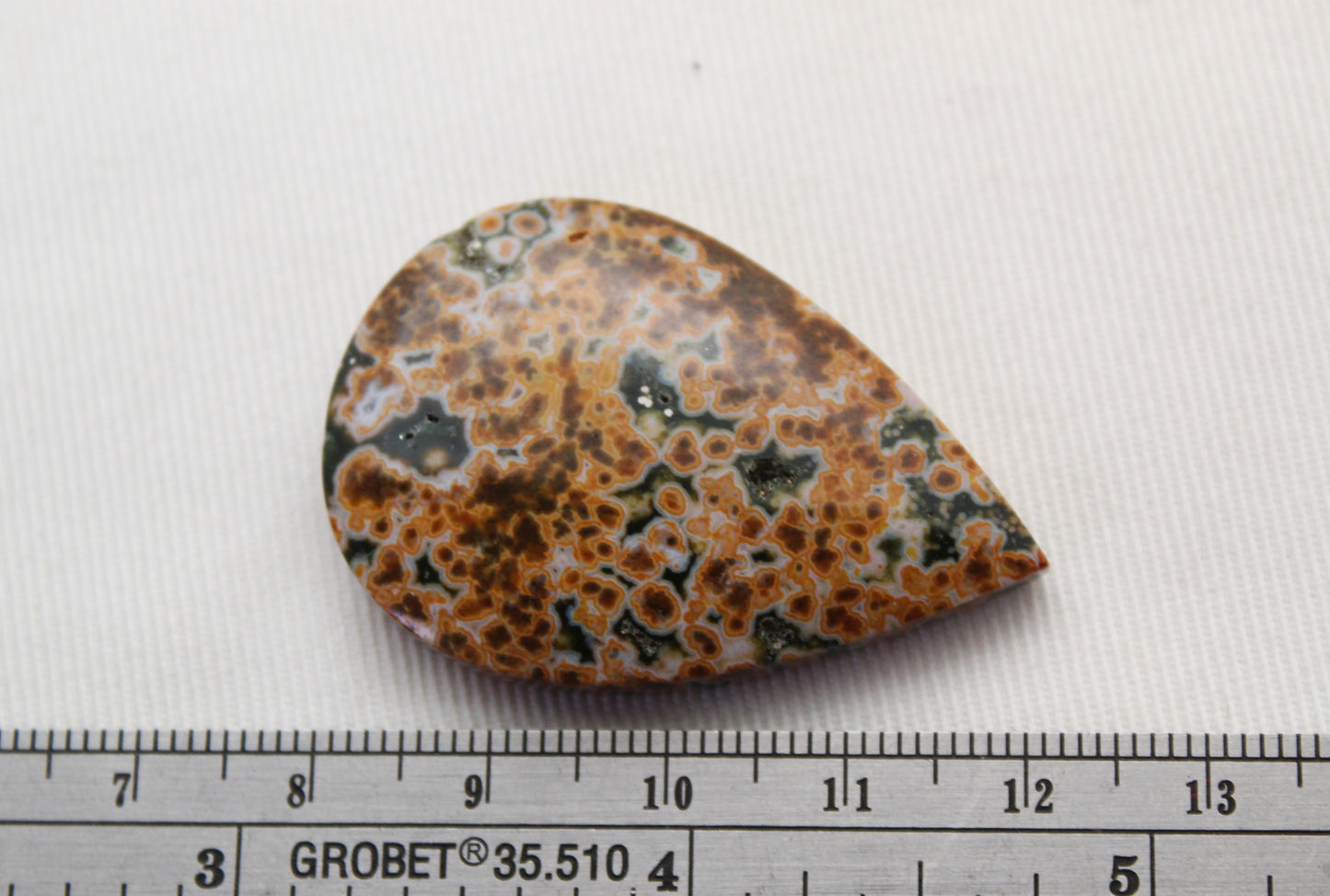 River Jasper Cabochon Gemstone yellow white green Pear