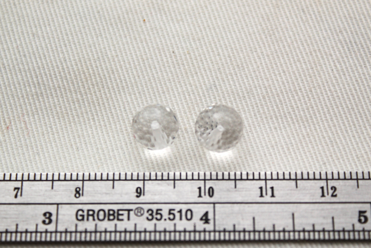 TWO Faceted Crystal balls Gemstone 8MM half drilled Clear