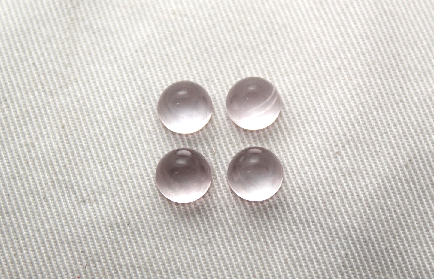 FOUR Pink Quartz bullets Gemstones 8x6MM