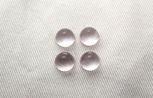 FOUR Pink Quartz bullets Gemstones 8x6MM