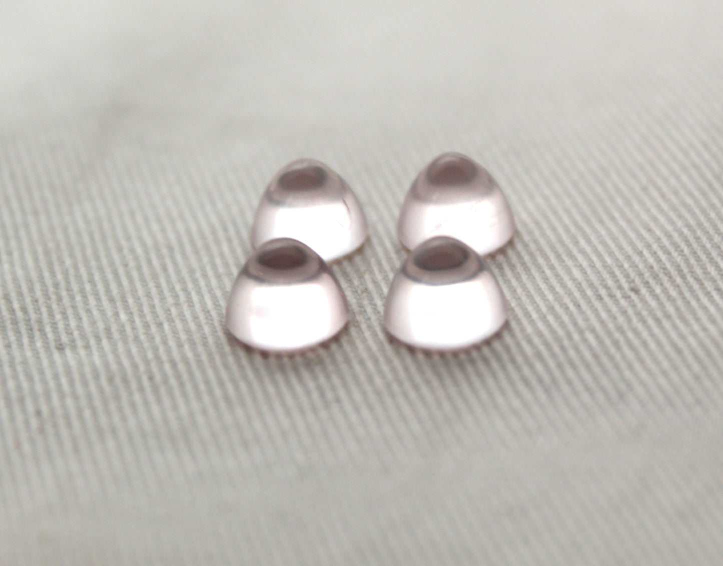 FOUR Pink Quartz bullets Gemstones 8x6MM