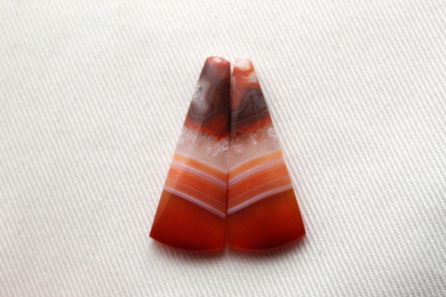 Agates rubanées Cabochons Gemme gouttes oranges