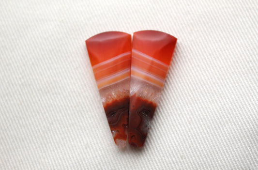 Agates rubanées Cabochons Gemme gouttes oranges