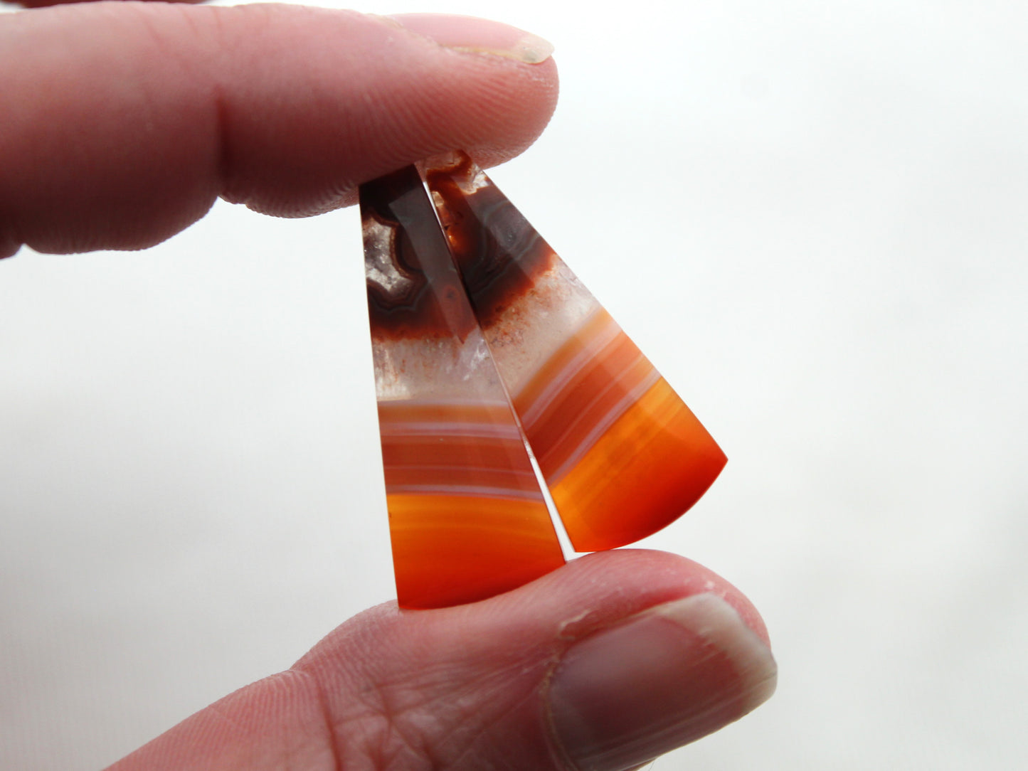 Agates rubanées Cabochons Gemme gouttes oranges