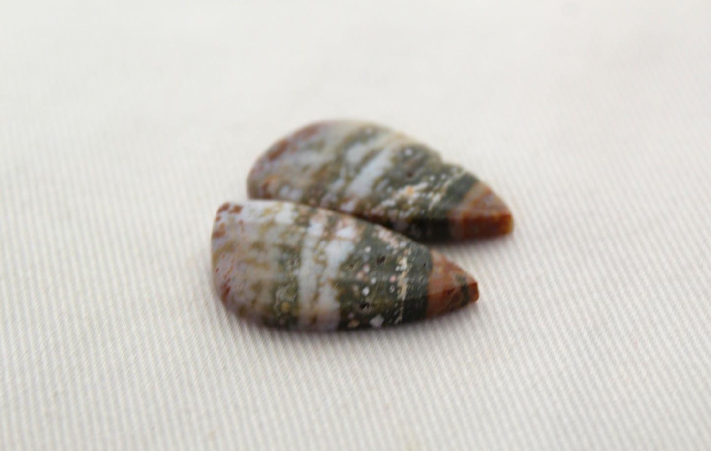 Multicolor River Jasper Pair Cabochon Gemstone