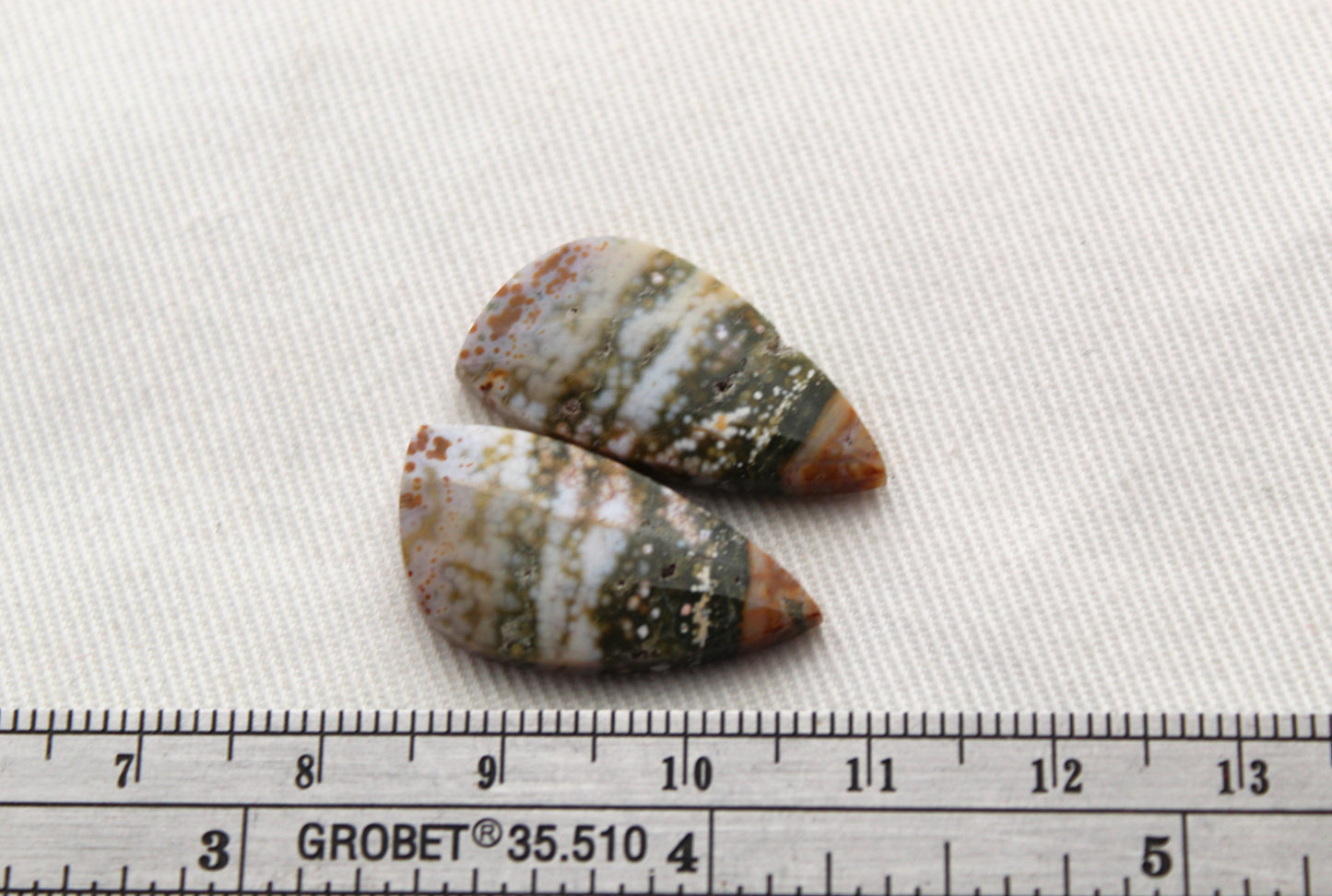 Multicolor River Jasper Pair Cabochon Gemstone