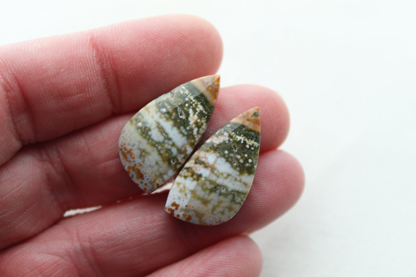 Multicolor River Jasper Pair Cabochon Gemstone