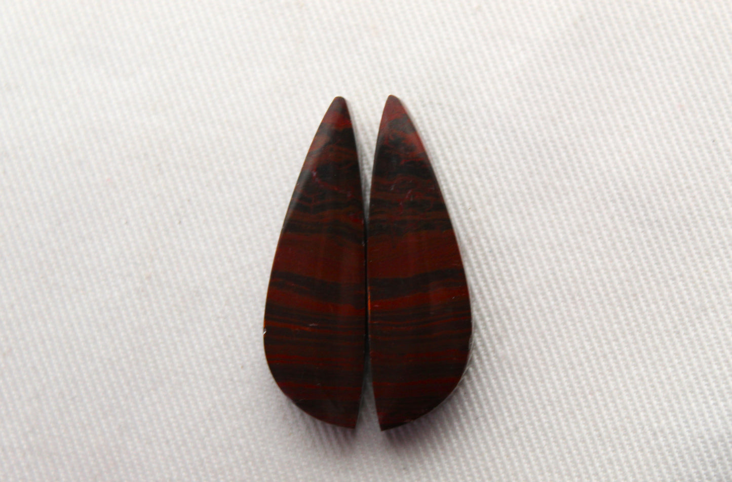 Rich Red Jasper Cabochon Pair freeform