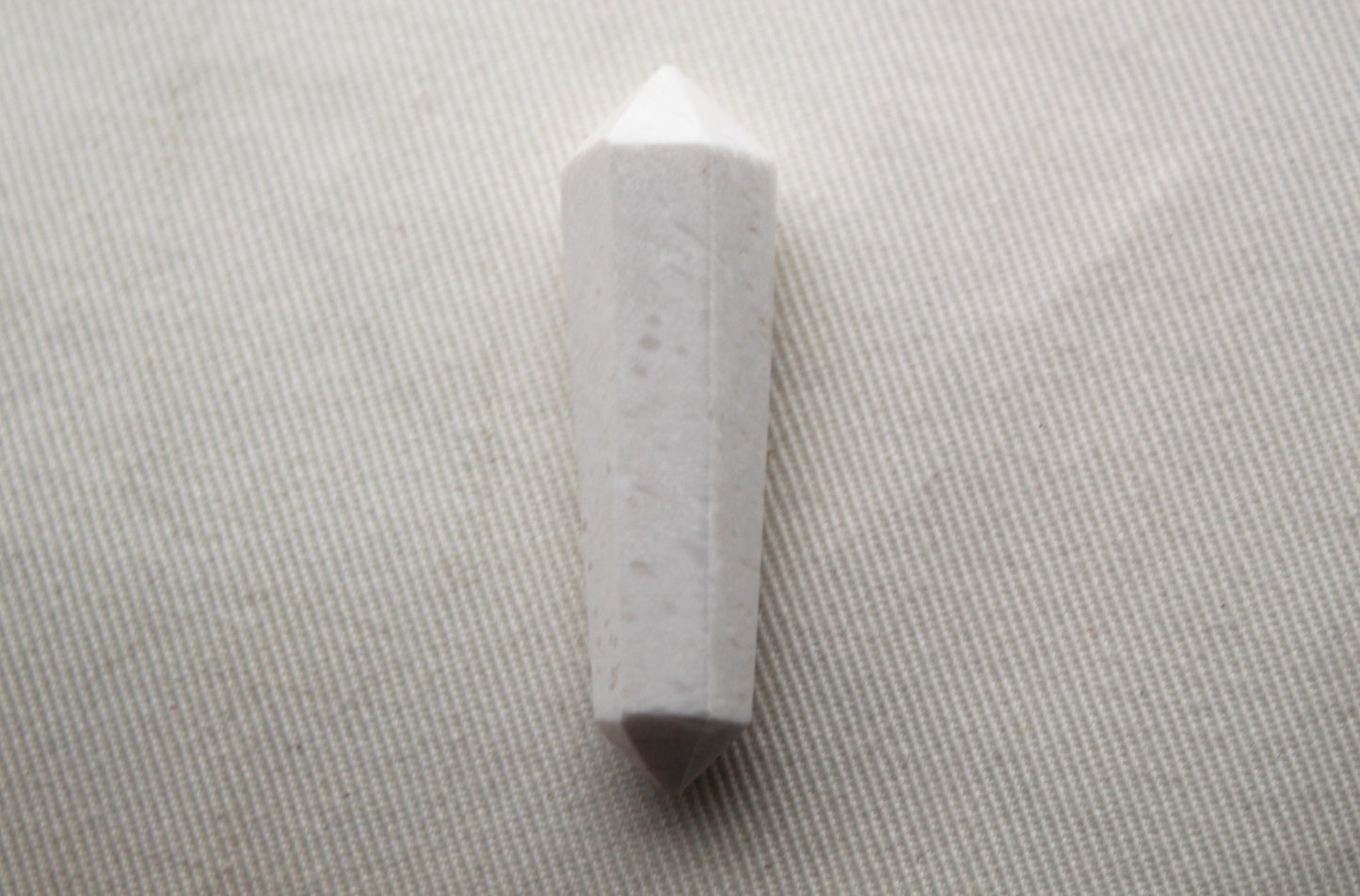 White scolecite double point Tower gemstone pendant size UNDRILLED