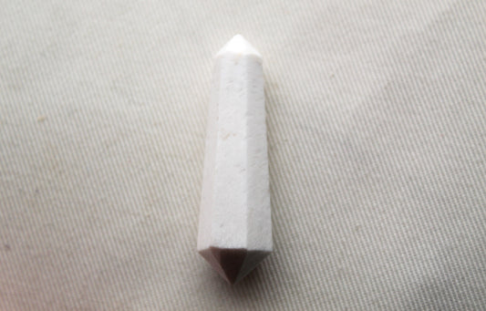 White scolecite double point Tower gemstone pendant size UNDRILLED