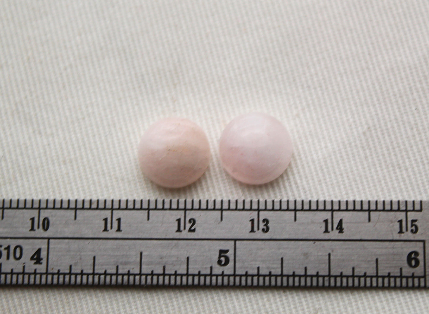 TWO Morganite cabochons Gemstones round 10MM