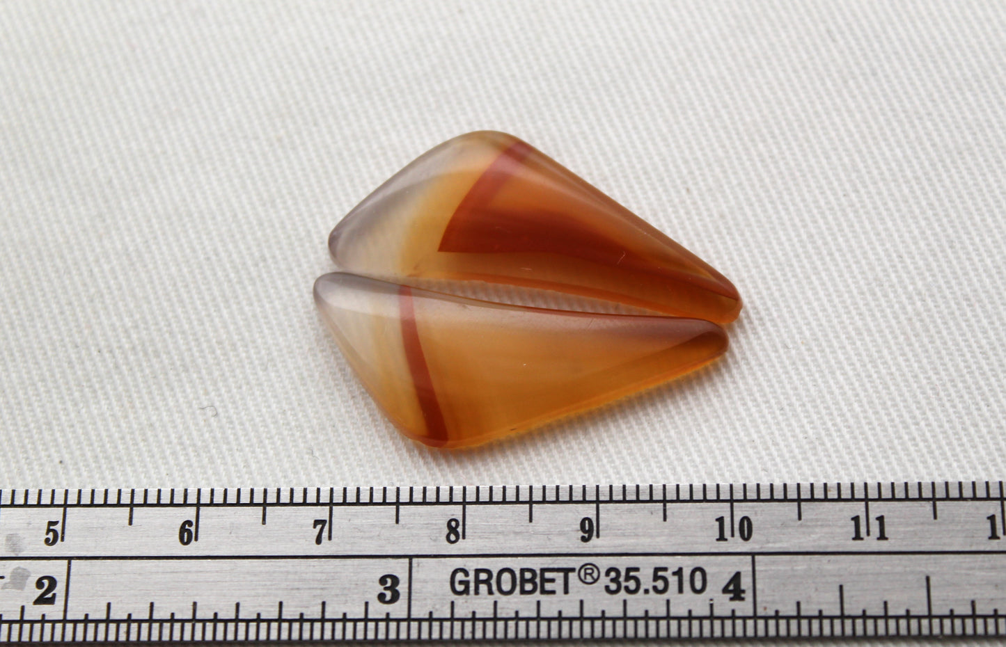 Brazilian Agate Cabochon Pair Gemstone Crescent