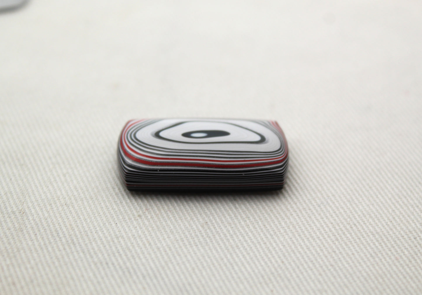 Rectangle Fordite Cabochon white black red