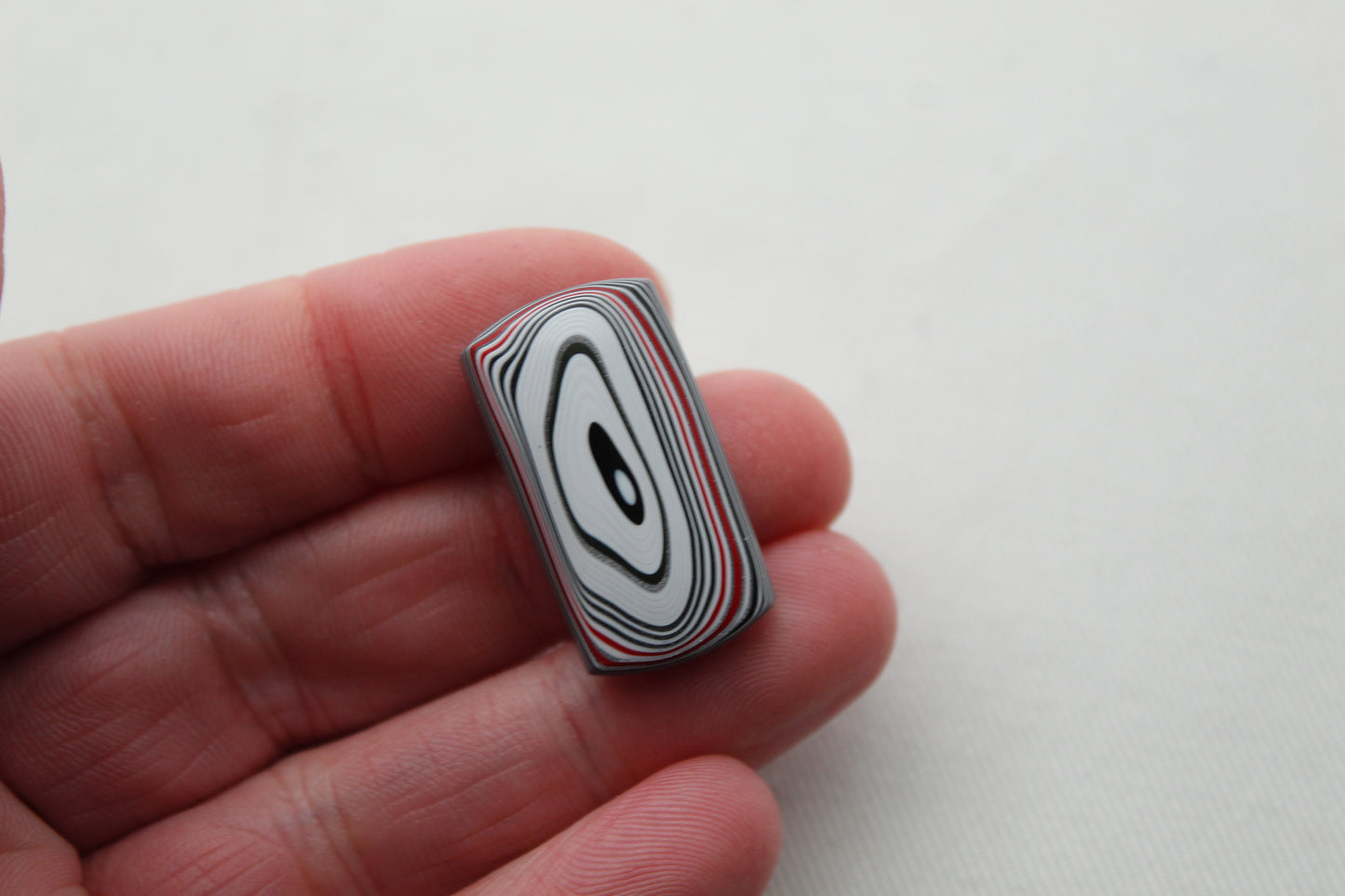 Rectangle Fordite Cabochon white black red