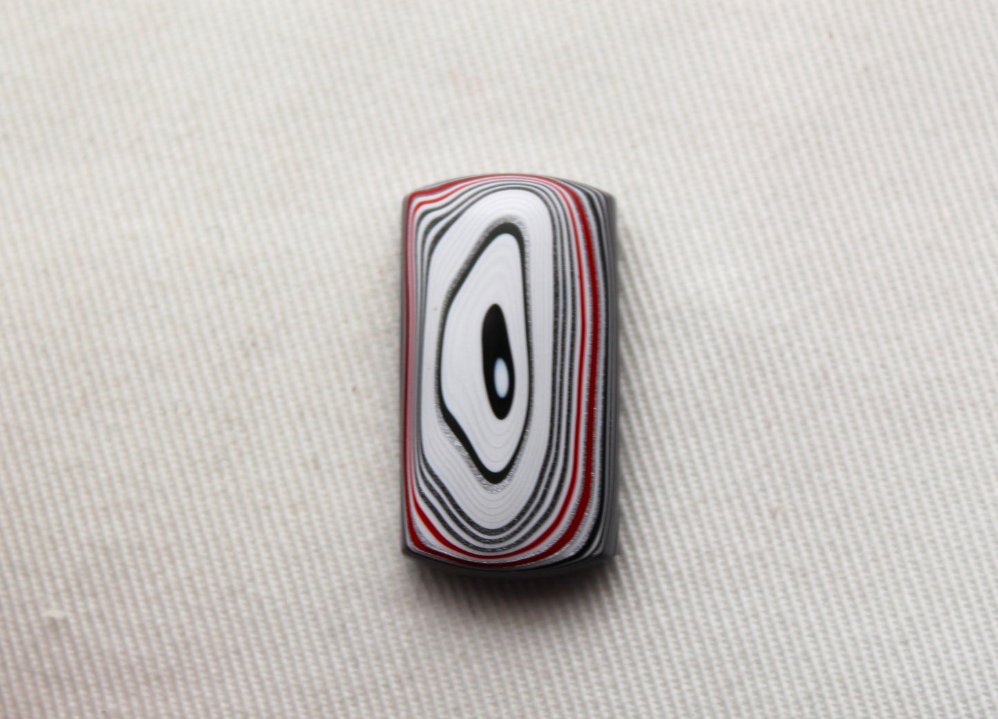 Rectangle Fordite Cabochon white black red