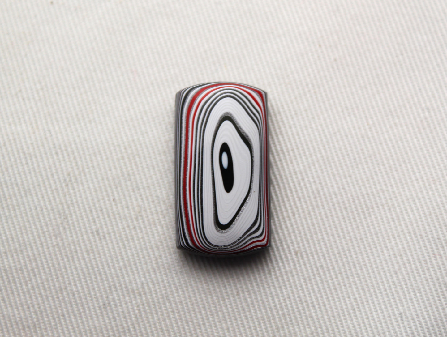 Rectangle Fordite Cabochon white black red