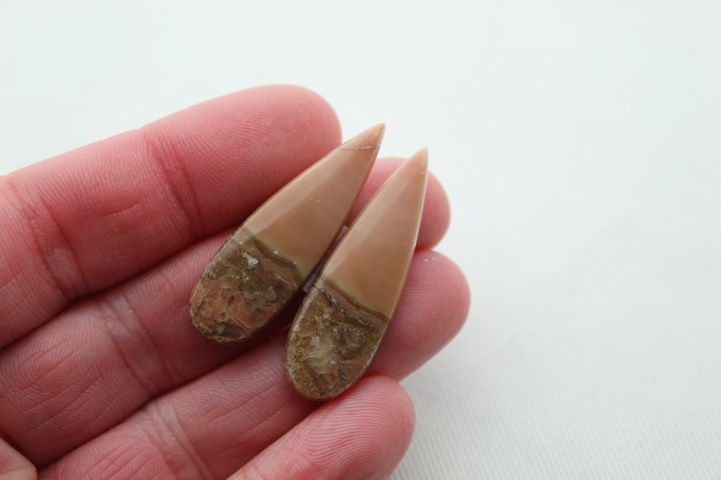 Indonesian Sunset Jasper Pair Cabochons Gemstone natural teardrop