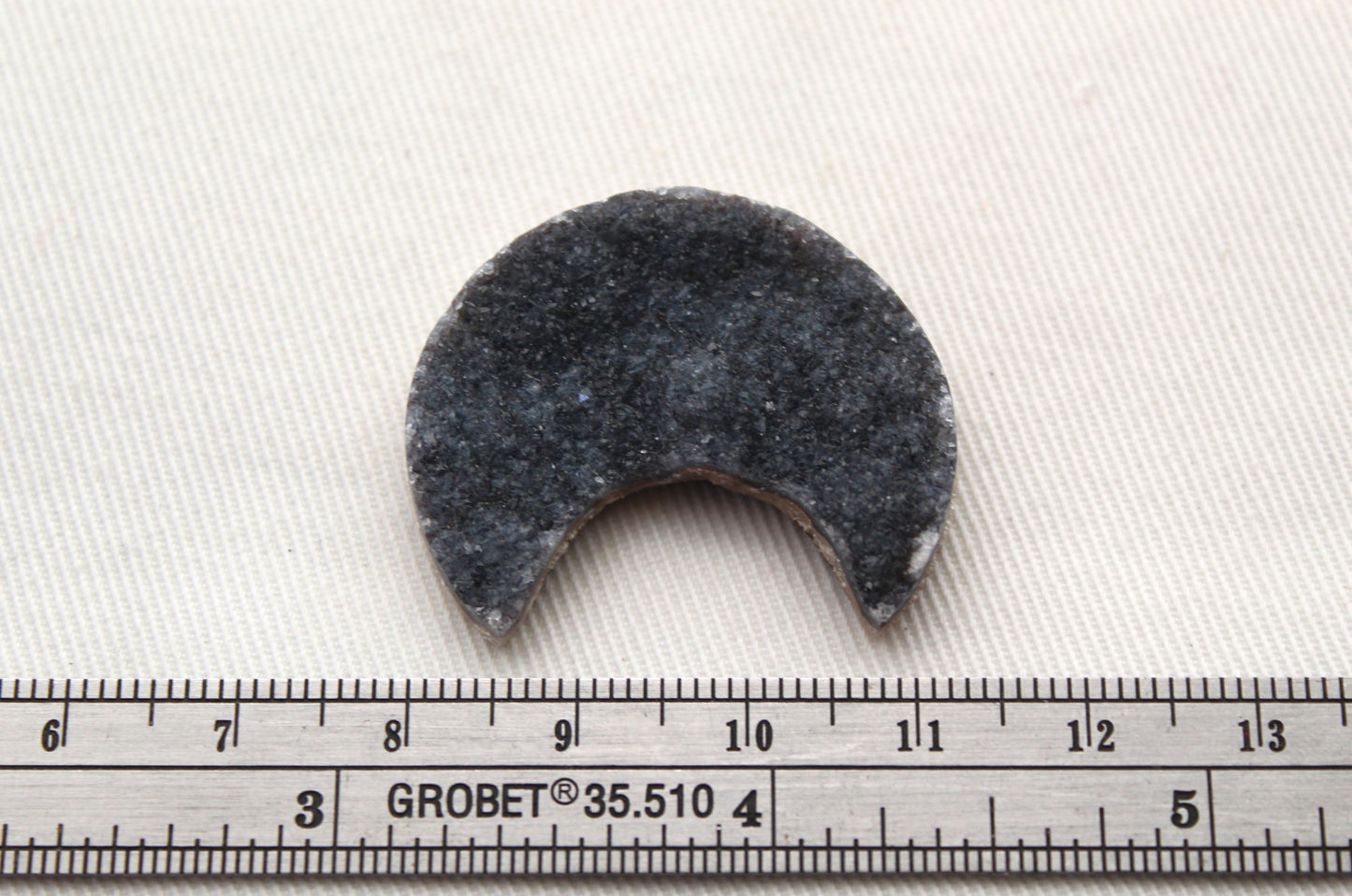 Black Crescent Druzy Cabochon