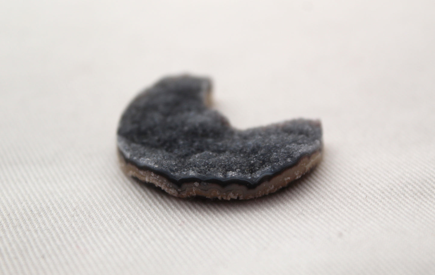 Black Crescent Druzy Cabochon