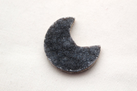 Black Crescent Druzy Cabochon