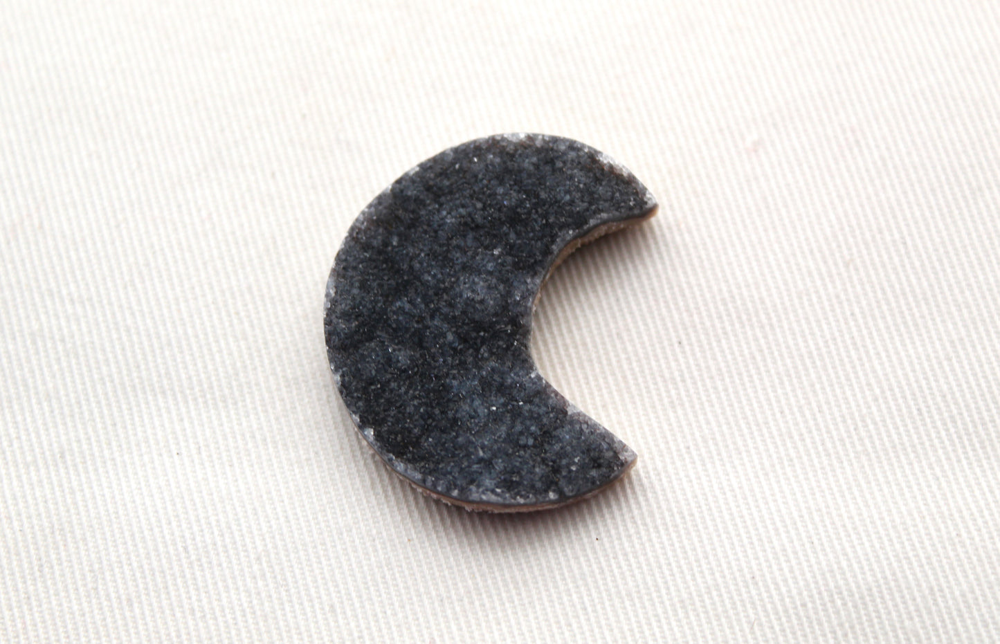 Black Crescent Druzy Cabochon